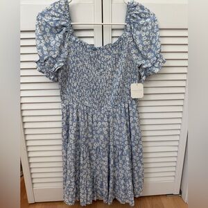 Brand New Altar'd State Dress with Blue and White Floral Pattern
